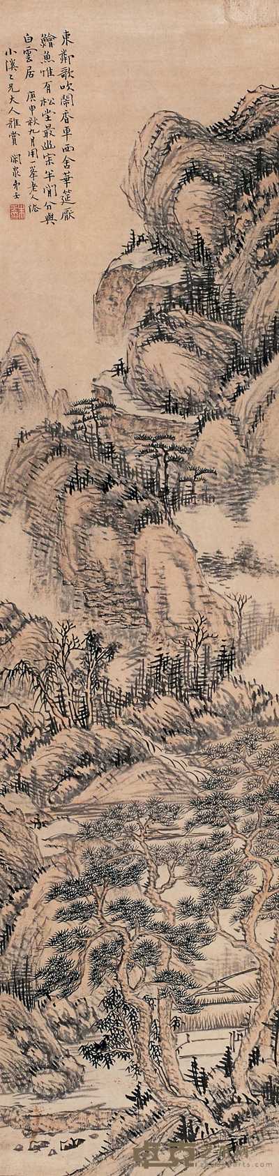 朱壬 山水 立轴 128×31cm